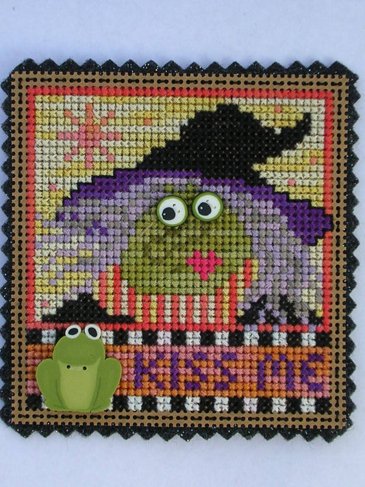 Val's Stuff Spook of the Month June Kiss Me cross stitch kit