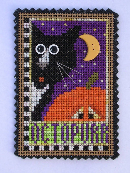 Val's Stuff Spook of the Month October Octopurr cross stitch kit