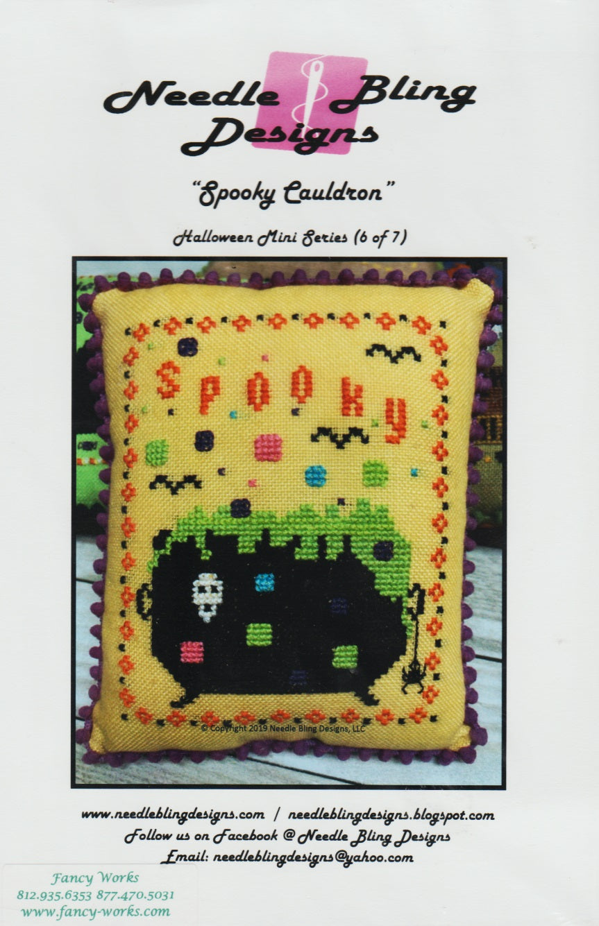 Needle Bling Designs Spooky Cauldron cross stitch pattern