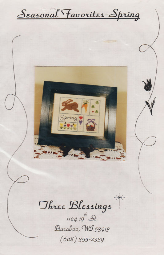 Three Blessings Spring cross stitch pattern
