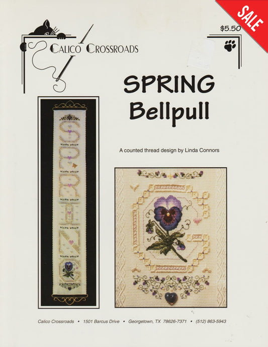Calico Crossroads Spring Bellpull cross stitch pattern