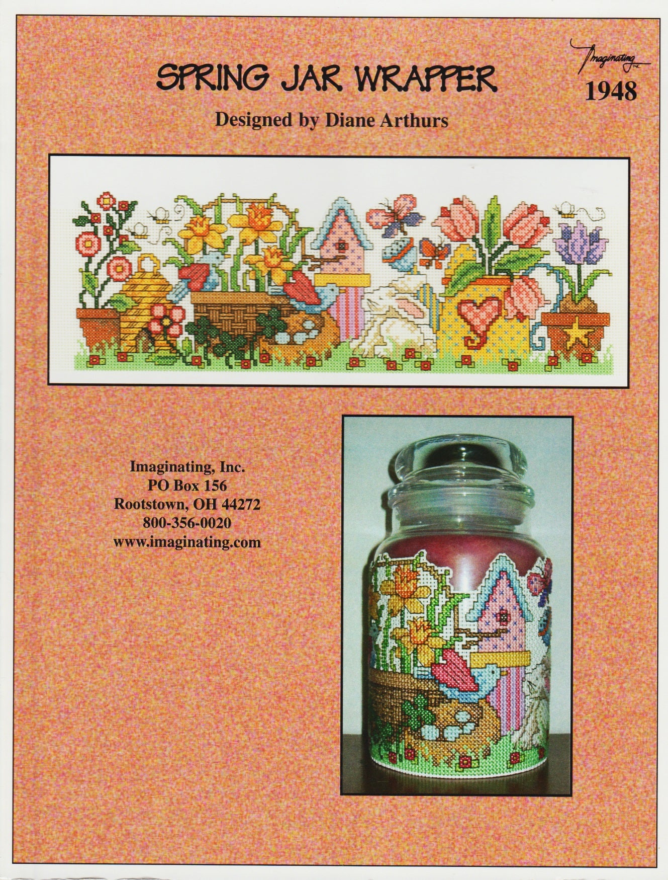 Imaginating Spring Jar Wrapper 1948 cross stitch pattern