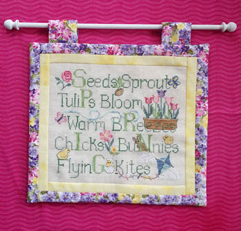 Waxing Moon Spring Things cross stitch pattern