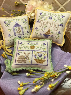 ScissorTail Designs Spring Whimsies cross stitch pillow pattern