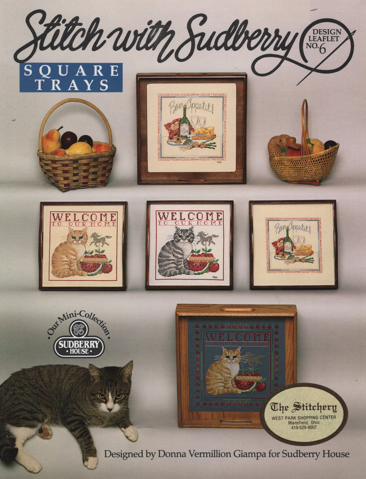 Sudberry House Square Trays 6 cross stitch pattern