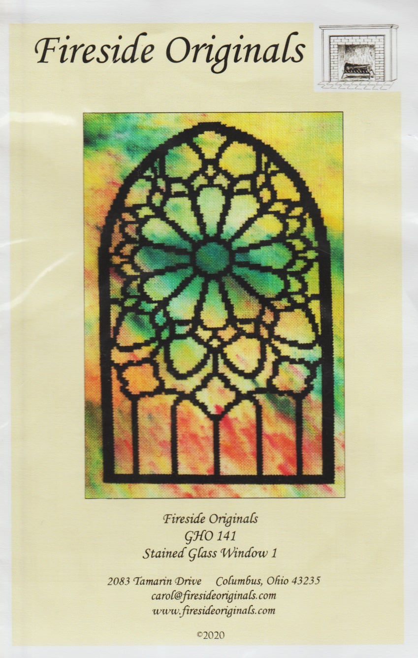 Fireside Originals Stained Glass Window cross stitch pattern