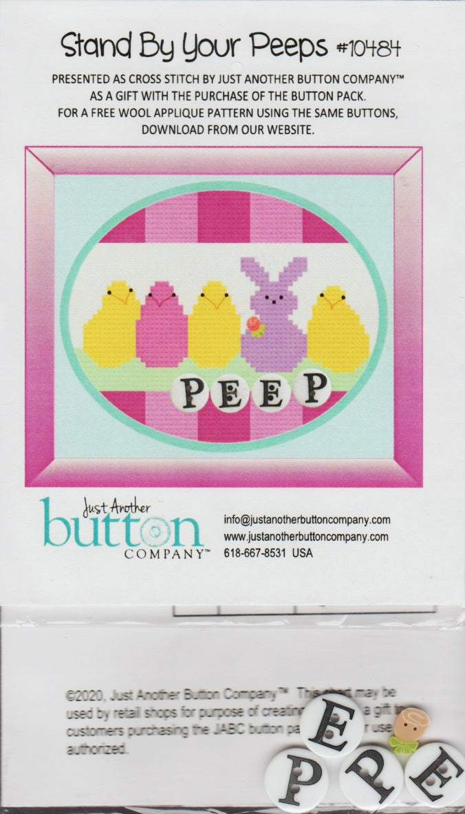 Just Another Button Company Stand By Your Peeps 10484 cross stitch pattern