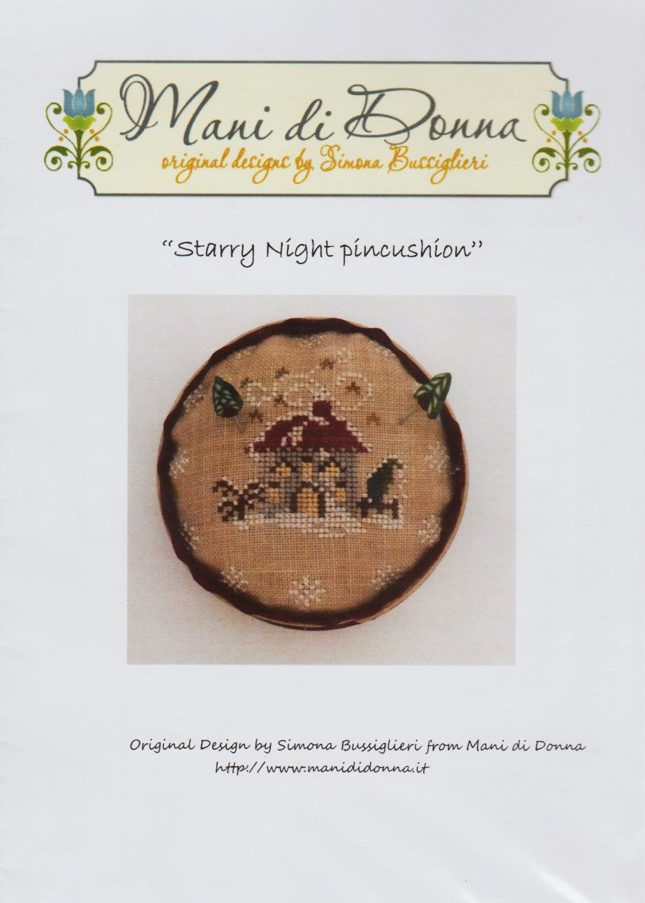 Mani di Donna Starry Night Pincushion cross stitch pattern