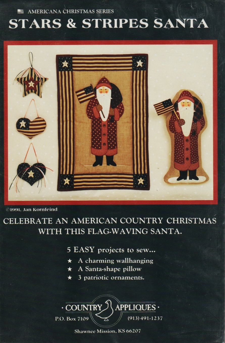 Country Appliques Stars & Stripes Santa Applique pattern