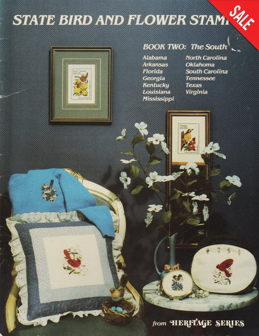 Heritage Series State Birds and Flower Stamps book2 the South cross stitch pattern