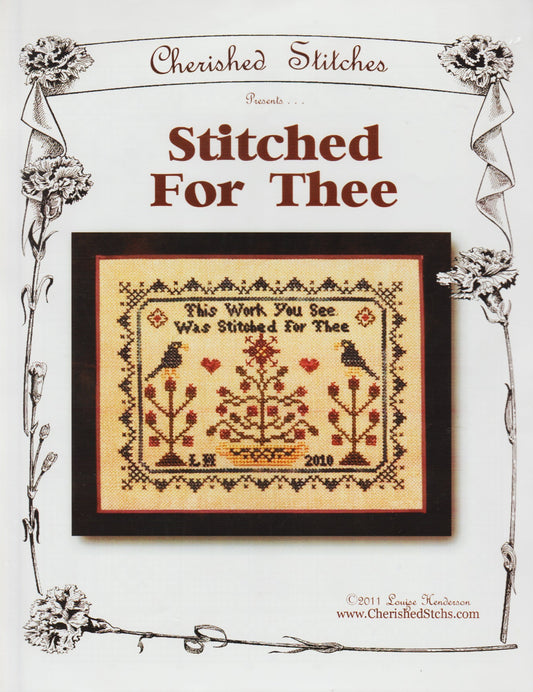 Cherished Stitches Stitched For Thee cross stitch pattern