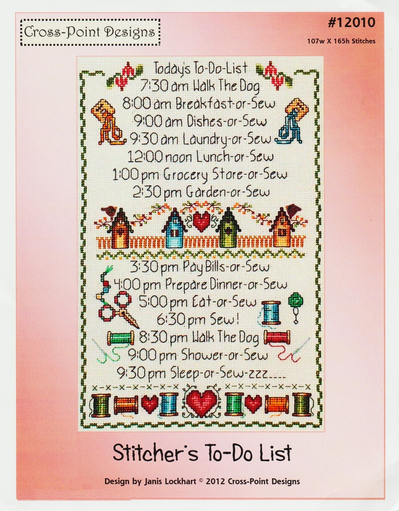 Cross-Point Designs Stitcher's To-Do List 12010 cross stitch pattern