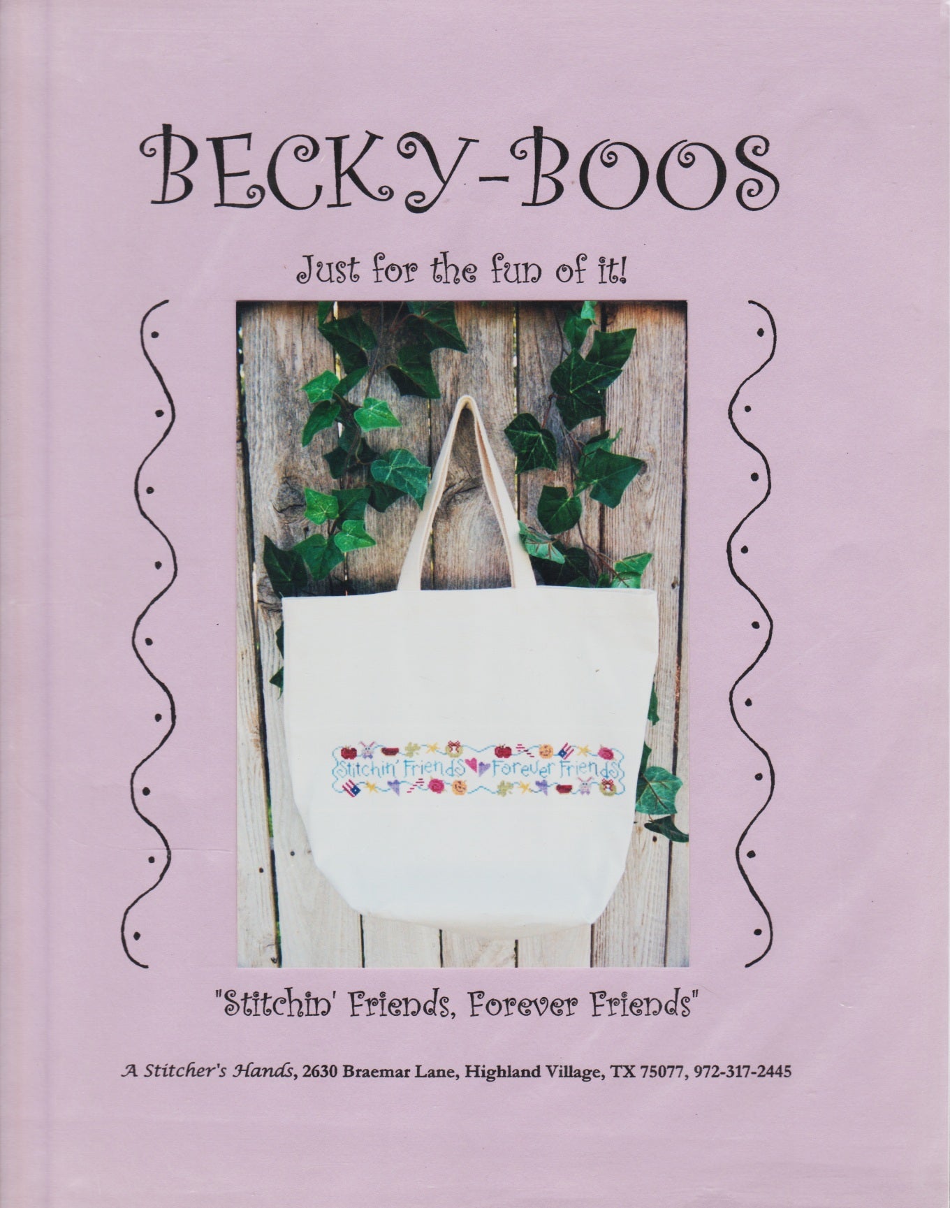 A Stitcher's Hands Becky Boo Stitchin' Friends, Forever Friends! cross stitch pattern