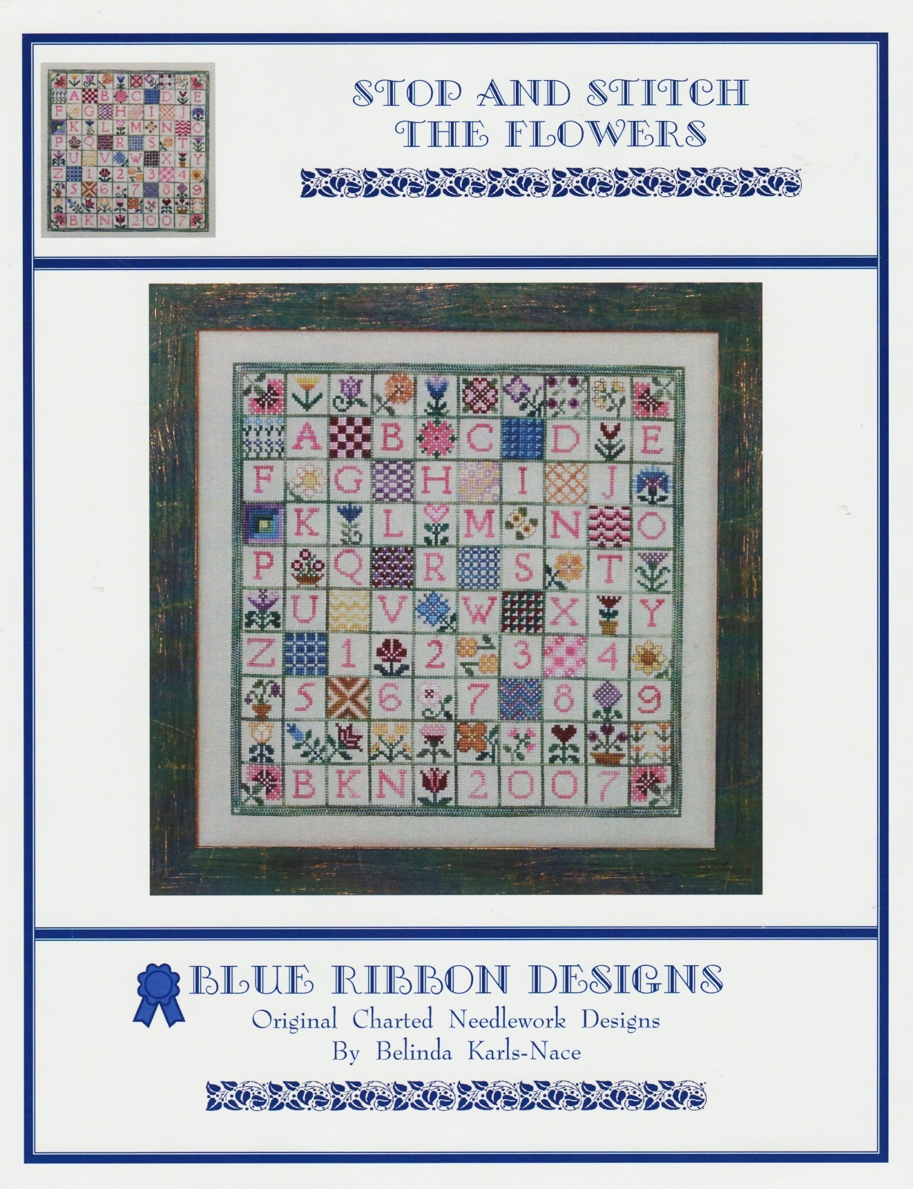 Blue Ribbon Stop And Stich The Flowers cross stitch psttern