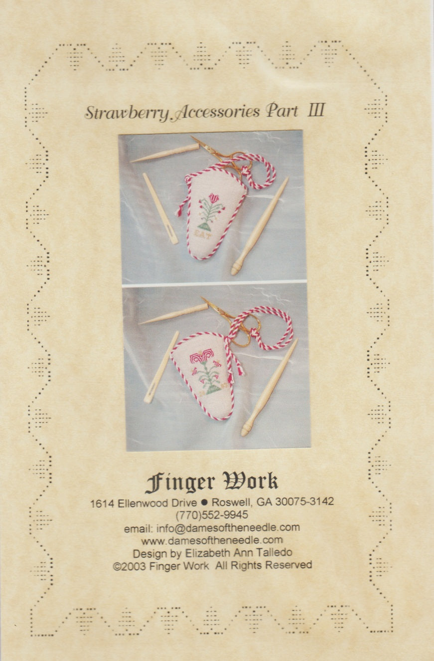 Finger Work Strawberry Accessories III cross stitch pattern