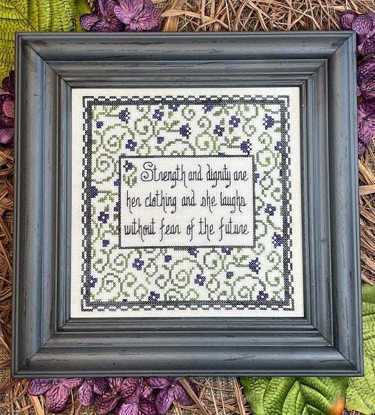 My Big Toe Strength and Dignity MBT-292 religious cross stitch pattern