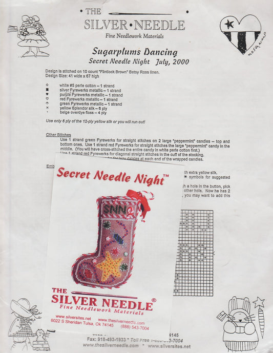 The Silver Needle Sugerplums Dancing stocking christmas cross stitch kit