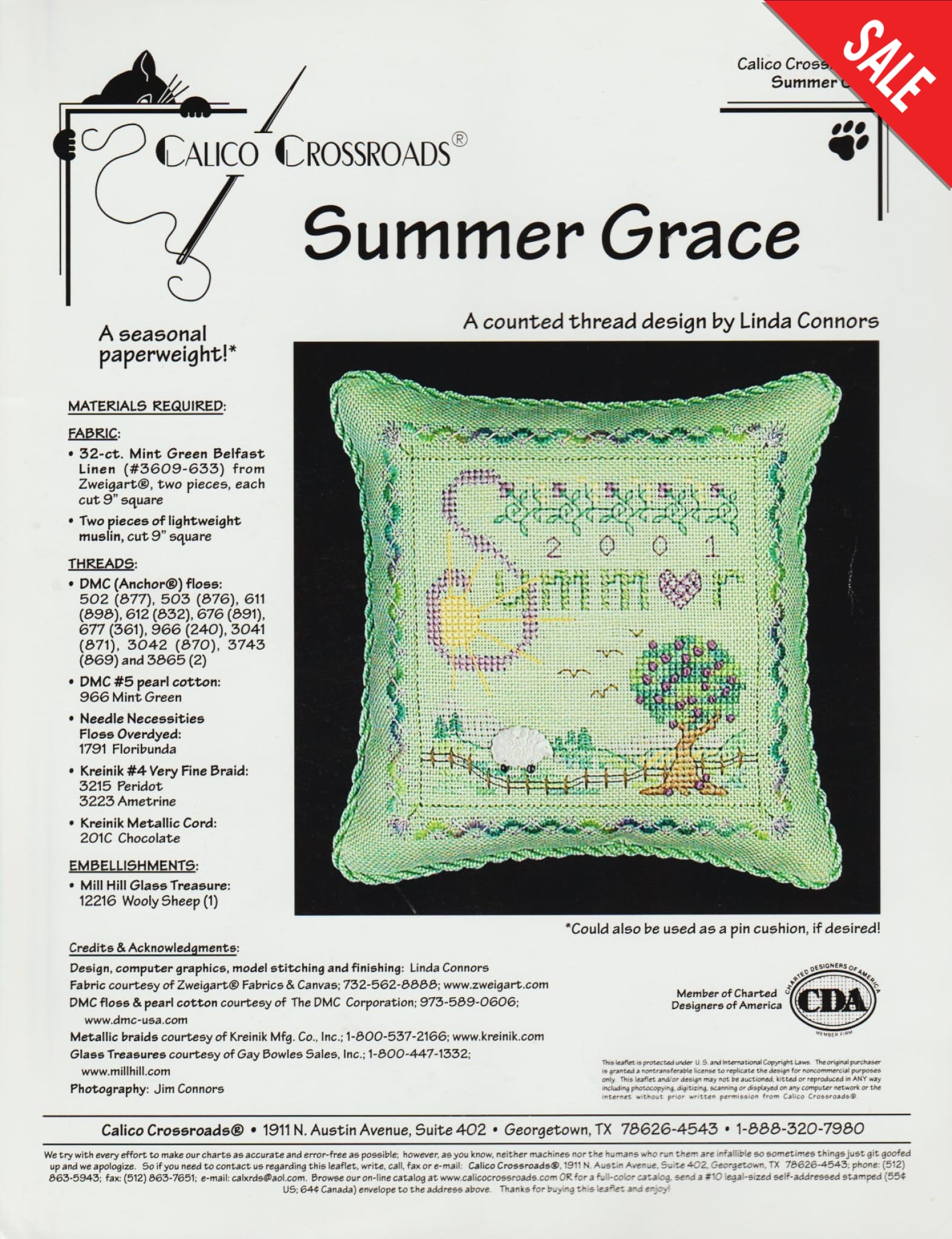 Calico Crossroads Summer Grace cross stitch pattern