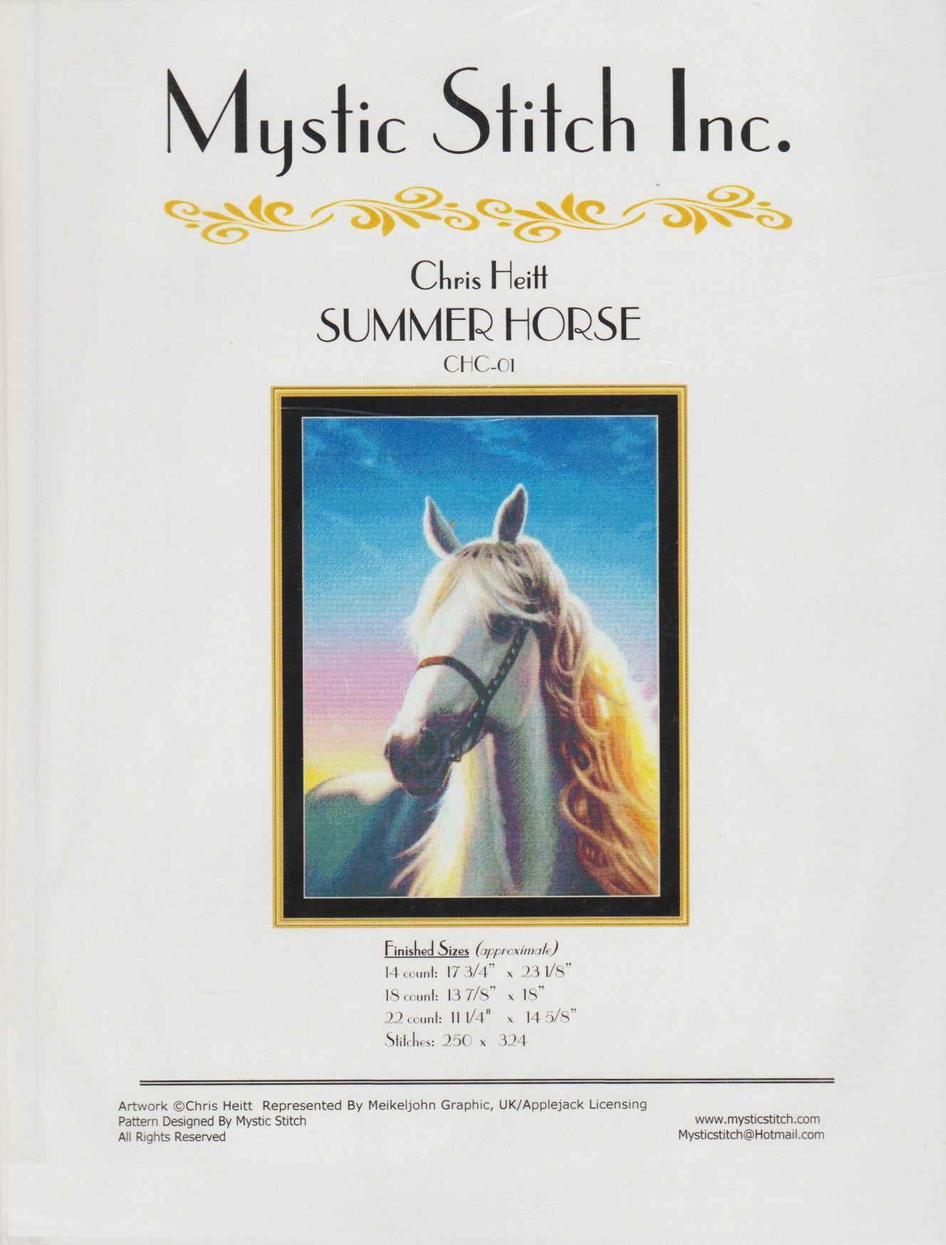 Mystic Stitch Summer Horse CHC-01 cross stitch pattern