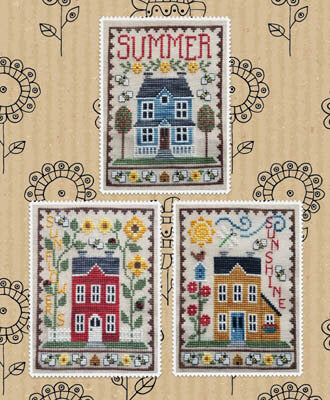 Waxing Moon Summer House Trio cross stitch pattern