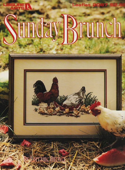 Leisure Arts Sunday Brunch 2087 chicken cross stitch pattern