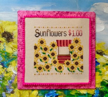 Pickle Barrel Sunflower Sunshine cross stitch pattern