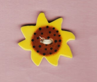 Creative Uniques Inc Sunflower ceramic cross stitch button