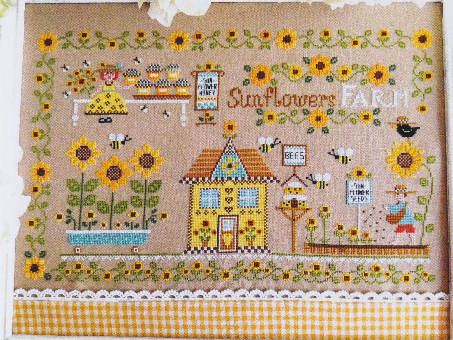 Cuore E Batticuore Sunflowers Farm flower cross stitch pattern