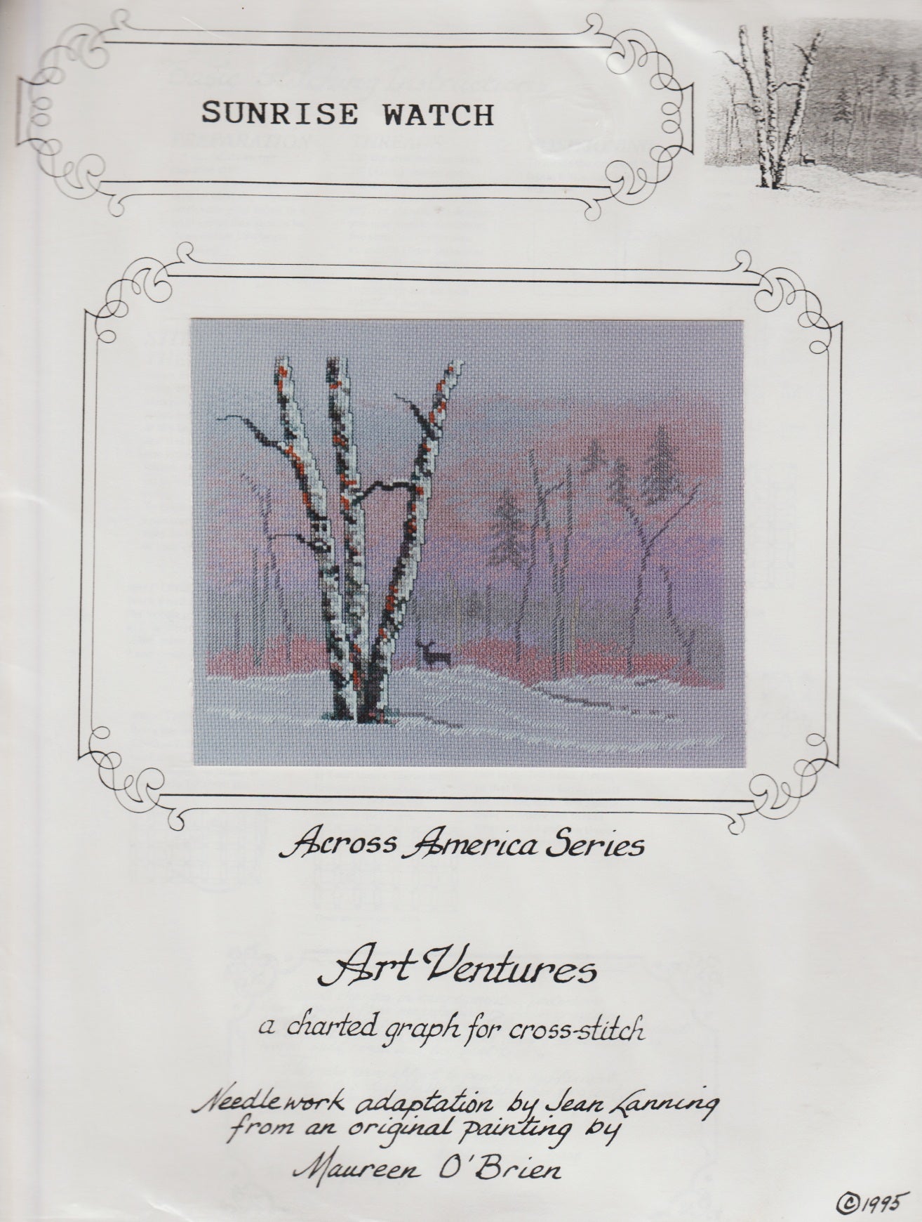 Art Ventures Sunrise Watch cross stitch pattern