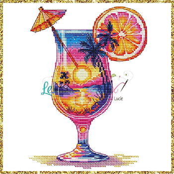 Les Petites Croix de lucie Sunset Cocktail cross stitch pattern