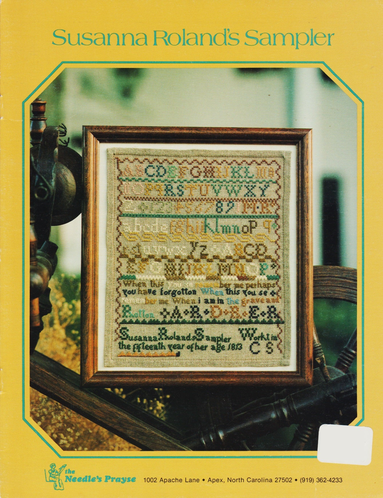 The Needle's Prayse Susanna Roland's Sampler cross stitch pattern