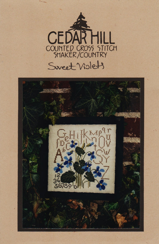 Cedar Hill Sweet Violets flowers sampler cross stitch pattern