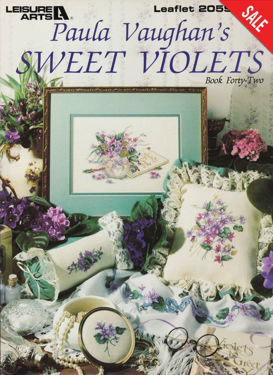Leisure Arts Sweet Violets 2059 flowers cross stitch pattern