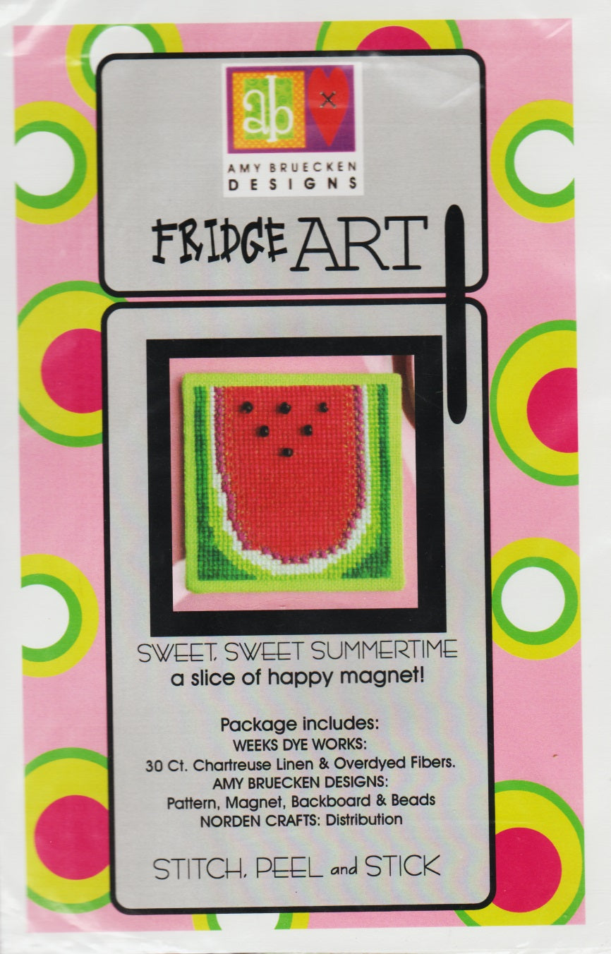 Amy Bruecken Sweet, Sweet Summertime fridge magnet cross stitch kit