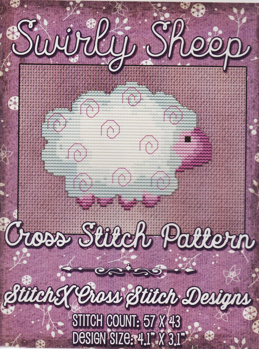 StitchX Swirly Sheep cross stitch pattern