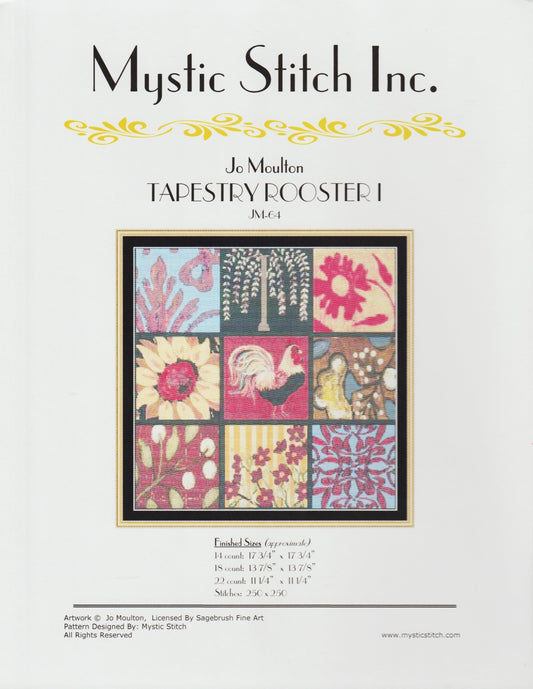 Mystic Stitch Tapestry Rooster I JM-64 cross stitch pattern