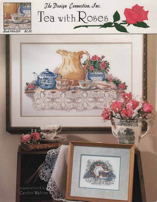 Sesign Connection Teacup with Roses 94-009 cross stitch pattern