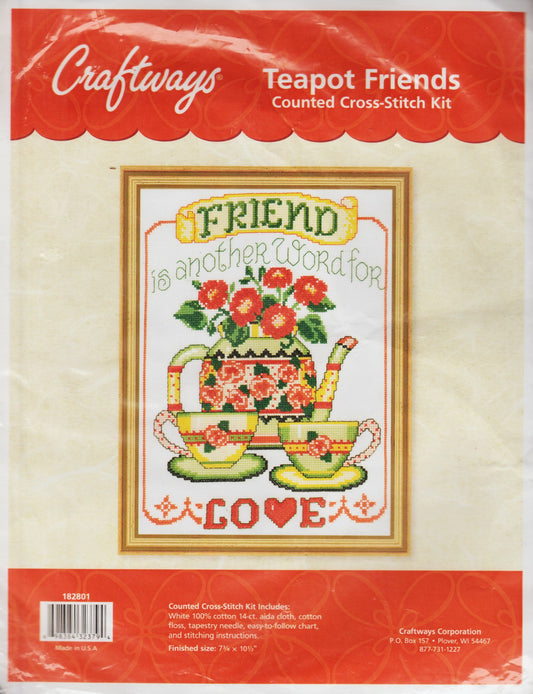 Craftways Teapot Friends 182801 cross stitch kit