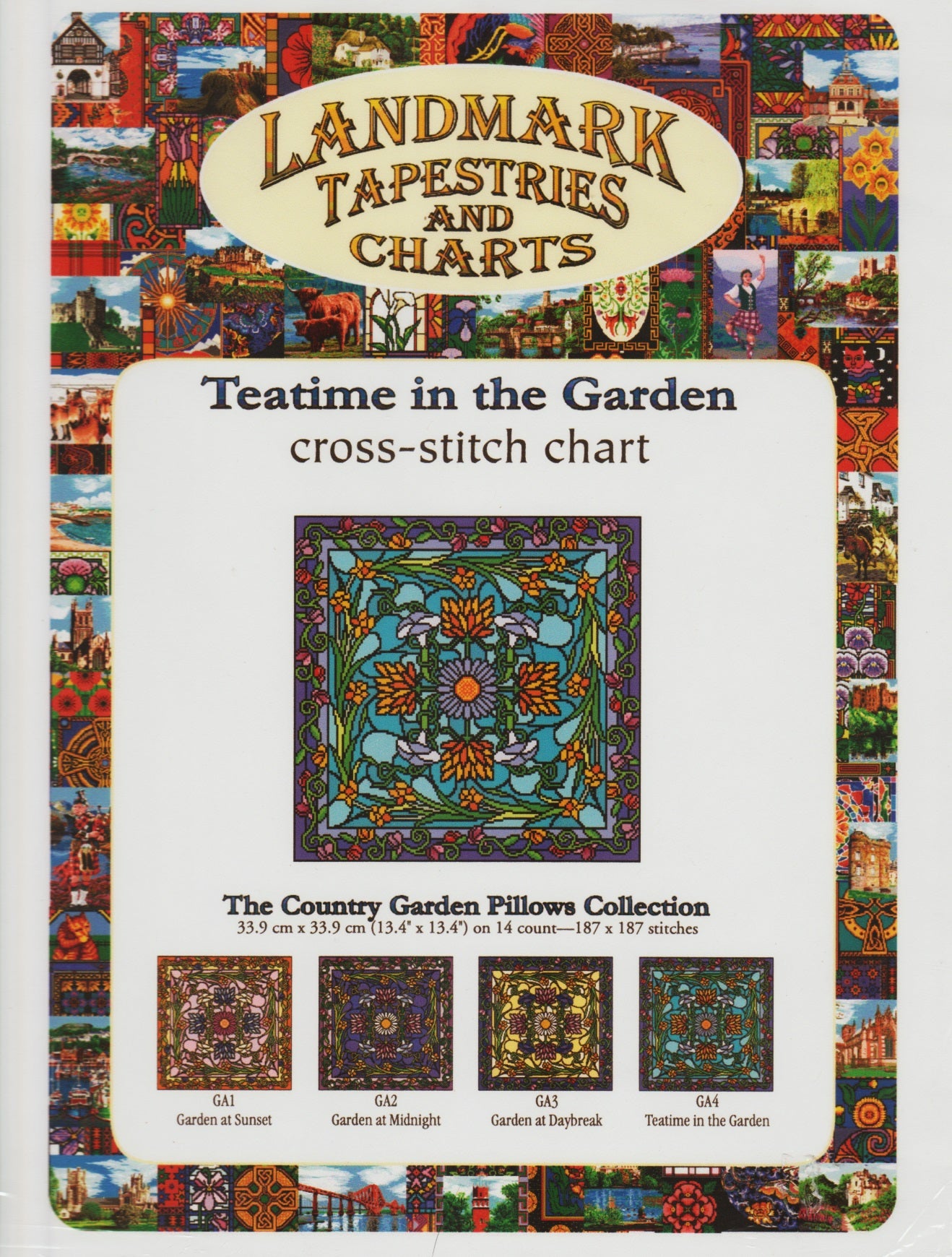 Landmark Tapestries and Charts Teatime In The Garden cross stitch pattern