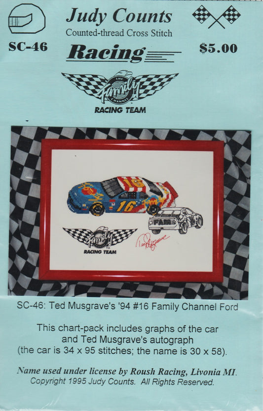 Judy Counts Ted Musgrave's Racing Car SC-46 cross stitch pattern