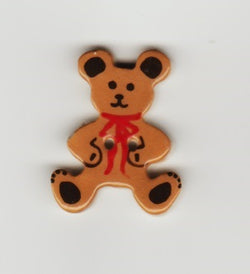 Teddy Bear With Bow Tie ceramic button