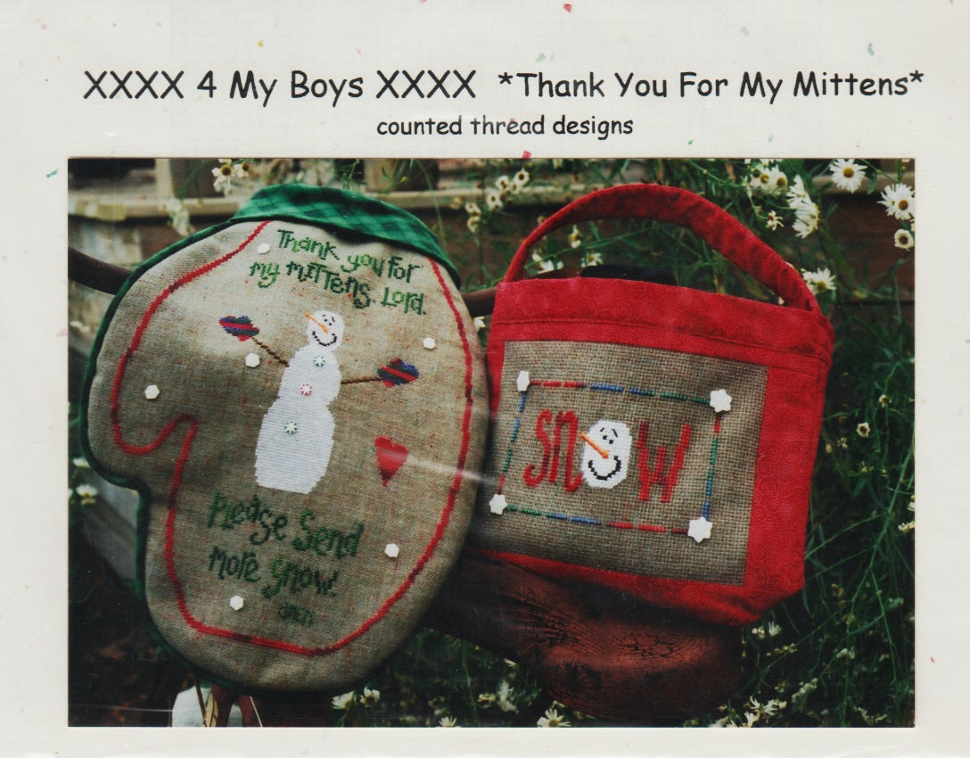 4 My Boys Thank You For My Mittens 20 cross stitch pattern