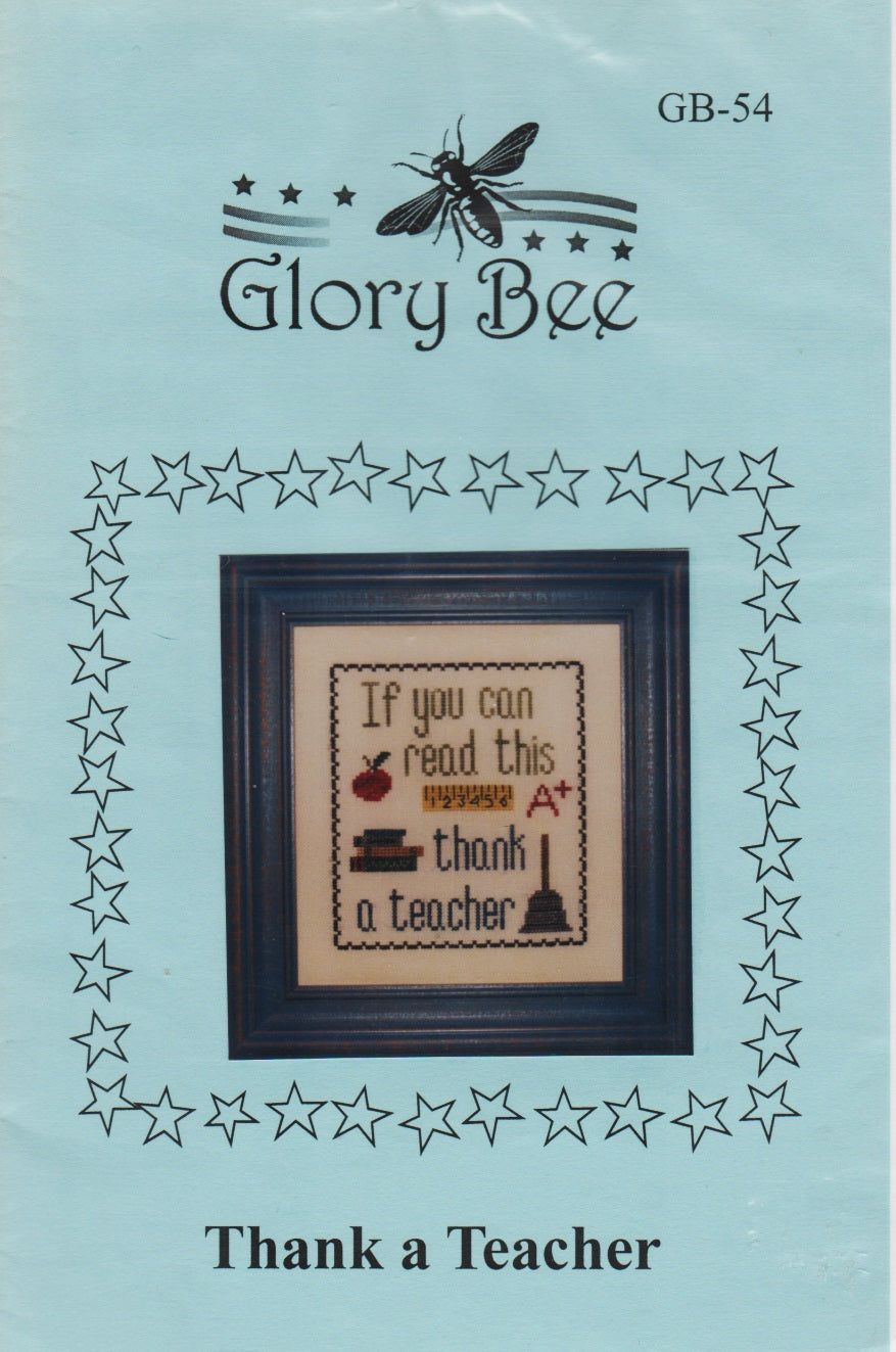 Glory Bee Thank a Teacher school cross stitch pattern