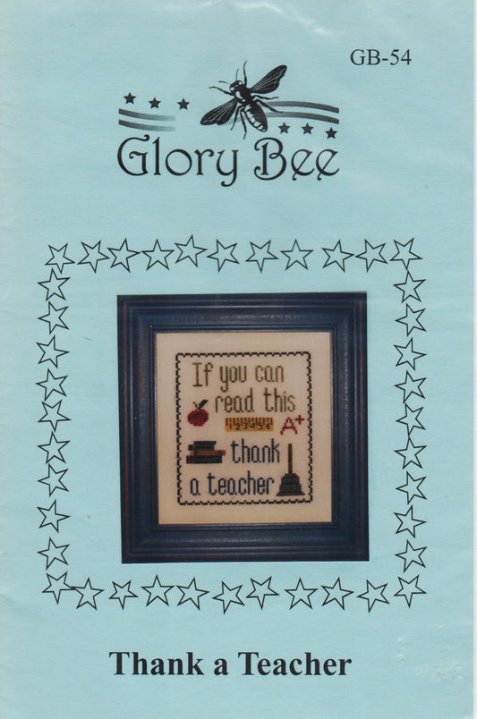 Glory Bee Thank a Teacher school cross stitch pattern