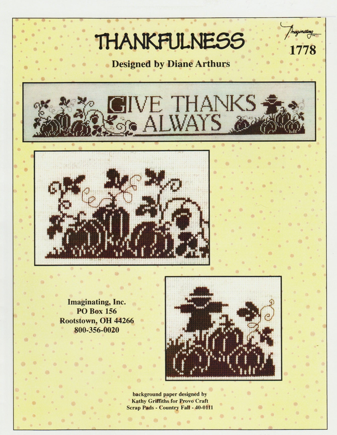 Imaginating Thankfulness 1778 cross stitch pattern