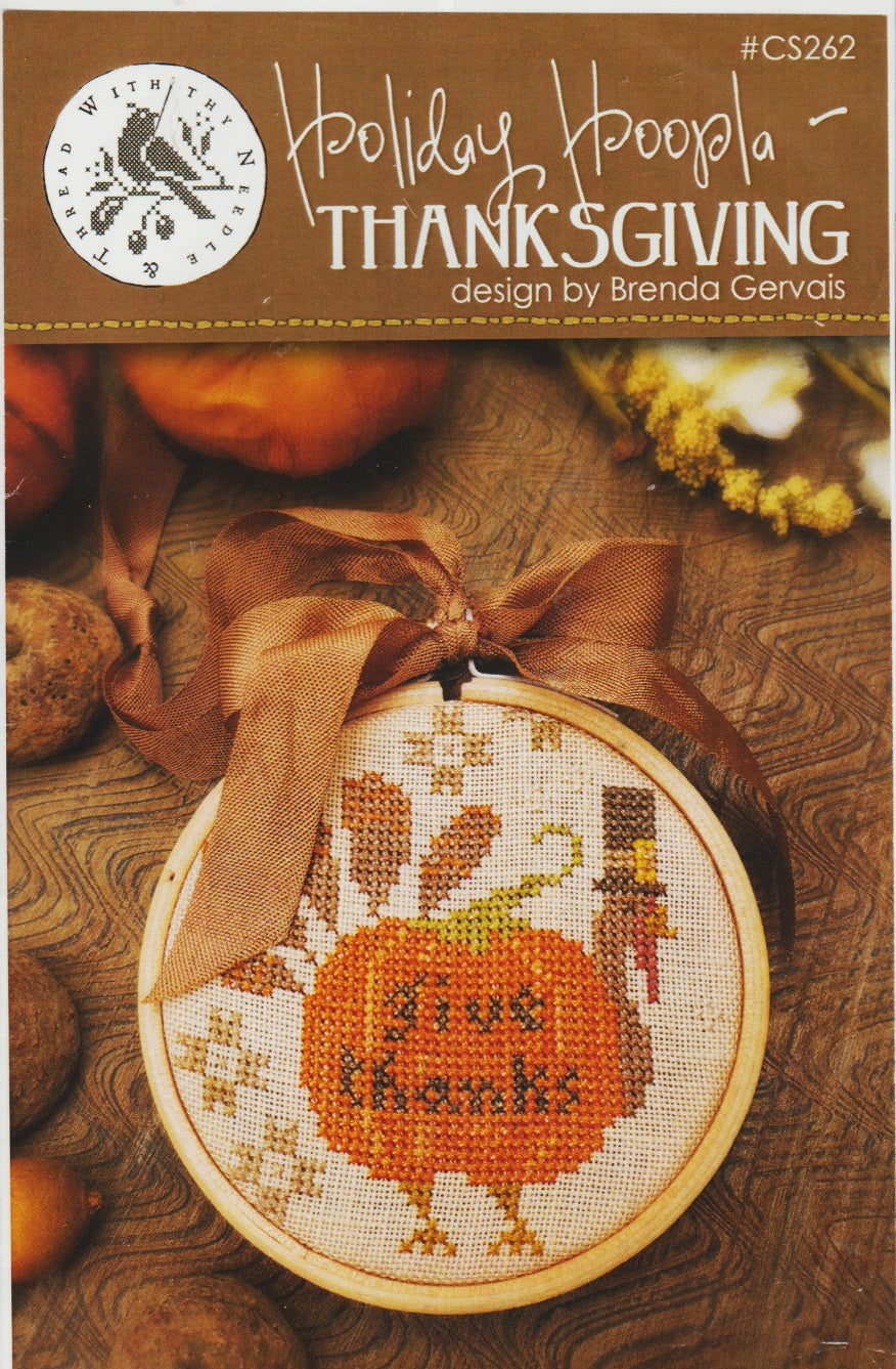 With Thy Needle Thanksgiving Holiday Hoopla cross stitch pattern