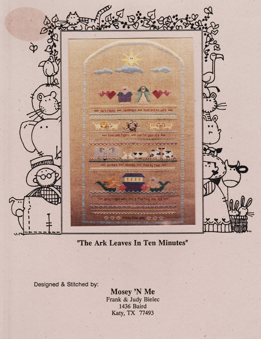 Mosey 'N Me The Ark Leaves In Ten Minutes religious cross stitch pattern