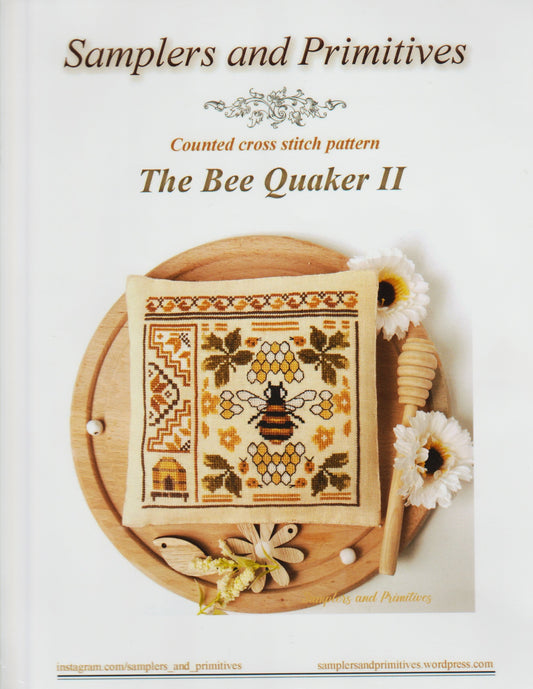 Samplers and Primitives The Bee Quaker II cross stitch pattern