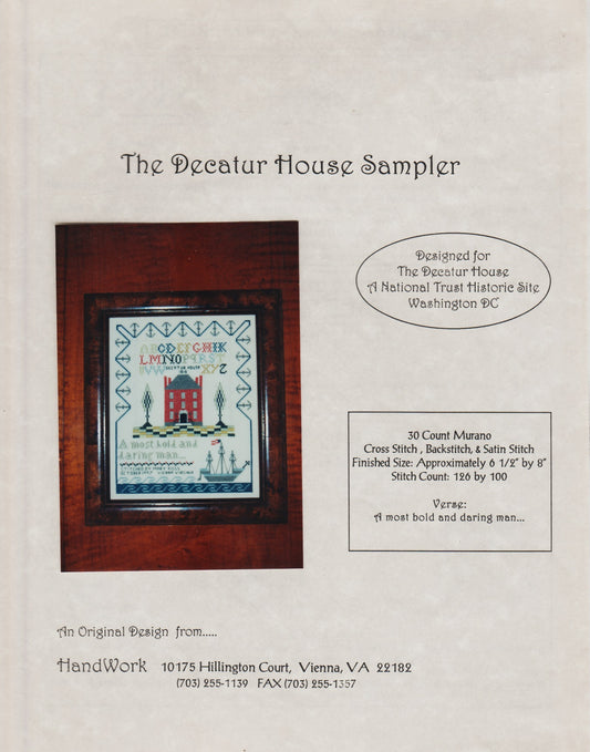 Handwork The Decatur House Sampler cross stitch pattern