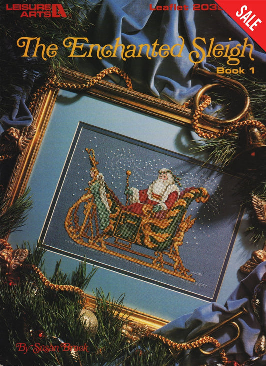 Leisure Arts The Enchanted Sleigh 2035 christmas santa cross stitch pattern